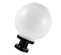Gogogmee Lampe Solaire Extérieure à Globe LED 20 Cm avec Socle Noir, Lampe Sphérique Étanche à Montage sur Poteau, Éclairage Jardin et Clôture, Lumière Blanche Froide, Alimentation 3,7 V,
