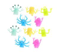 Gogogmee Lot de 10 Marionnettes Doigt TPR Luminescentes Garçon Et Filles, Créatures Animées Colorées, Jouets Interactifs pour Histoires Et Jeux D’Imagination