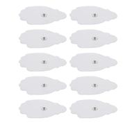 Gogogmee Lot de 10 Patchs Électrodes Massage Blanc en Silicone Souple Compatibles Électrostimulateurs 35 MM Coussinets de Physiothérapie Portables pour Stimulation Musculaire et