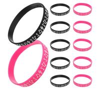 Gogogmee Lot de 12 Bracelets en Silicone Souple Motif Note de Musique 6 Noirs 6 Roses Résistants et Légers pour Festivals de Musique Évenements Scolaires et Fêtes Bracelets