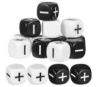 Gogogmee Lot de 12 Dés en Acrylique Noir et Blanc Signes Plus et Moins Gros Dés de Jeu à 6 Faces de Société pour Garçon et Filles et Adultes Accessoires de Jeux pour Soirées et Jeux