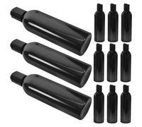 Gogogmee Lot de 12 Flacons à Presser en Plastique Noir 250ml pour Lotion et Shampoing, Réutilisables et Lavables, pour Voyages en Avion et Escapades Weekend