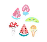 Gogogmee Lot de 12 Pinces à Cheveux Fruitées pour Filles, Motifs Glace Fraise Pastèque Champignon, Taille Petite, Accessoires Coiffure Garçon et Filles, Usage Quotidien et Fêtes