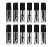 Gogogmee Lot de 12 Tubes de Mascara Vides Mini Format 08 Ml avec Brosse Intégrée Flacon Transparent Rechargeable pour Voyage Retouches Maquillage et Sérum Croissance des Cils