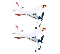 Gogogmee Lot de 2 Avions Biplans en Mousse à Élastique pour Garçon et Filles, Éducatif Volant, Modèle 3D Léger et Solide, Développement Manuel Jeux en Plein Air