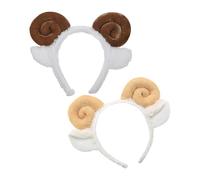 Gogogmee Lot de 2 Bandeaux Oreilles de Mouton en Peluche Douce pour Cosplay et Soins Spa, Accessoires de Coiffure Mignons en Tissu Moelleux pour Garçon et Filles et Adultes