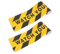 Gogogmee Lot de 2 Bandes Adhésives Antidérapantes « Attention Où vous Mettez les Pieds » 15 CM X 60 CM Autocollants de Sol Avertissement Noir et Jaune pour Escaliers et Allées Sécurisées