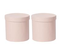 Gogogmee Lot de 2 Boîtes à Fleurs Rondes Miniatures en Rose Couvercle Boîte de Fleur pour Bouquets Fleurie pour Mariage Anniversaire et Décoration