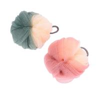 Gogogmee Lot de 2 Boules de Bain Moussantes Bicolores 2pcs Taille Standard Texture Douce pour Peau Sensible Usage Bain Ficelle Suspendue