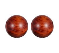 Gogogmee Lot de 2 Boules de Massage en Bois de Huanghuali Balle D’Acupression pour Mains Artisanat Sculpté Balle Anti-Stress Naturelle pour Relaxation et Bien-Domicile