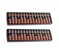 Gogogmee Lot de 2 Bouliers Arithmétiques Traditionnels en Plastique 15 Colonnes 5 Perles Boulier Portable pour Calcul Mental et Apprentissage Scolaire Couleur Marron Éducatif pour