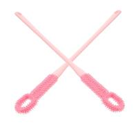 Gogogmee Lot de 2 Brosses à Pieds en Silicone Souple Rose, Manches Longs Ergonomiques, Brosses Exfoliantes pour Nettoyage des Espaces Entre les Orteils, Soin des Pieds et Gommage Doux