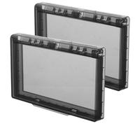 Gogogmee Lot de 2 Couvercles de Protection Étanches pour Interrupteurs Ultra-Fins Autocollants Noirs Boîtiers Anti-Éclaboussures pour Salle de Bain Protection Murale Compacte et