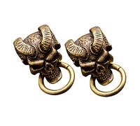 Gogogmee Lot de 2 Décorations Crâne en Laiton Anneau, Accessoires Décoratifs Soi-même pour Vêtements, Paquet en Cuir et Ceintures, Charm Vintage pour Bricolage Créatif