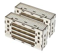 Gogogmee Lot de 2 Maisons en Bois Brut Miniatures Modèle Maison Moderne en Bois Naturel Cabanes en Rondins pour Loisirs Créatifs et Décoration de Table à Sable Kit DIY sans Assemblage