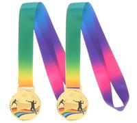 Gogogmee Lot de 2 Médailles de Badminton en Fer Doré Médailles de Compétition pour Garçon et Filles Récompenses de Jeu Légères et Solide pour Événements Sportifs et Concours