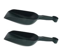 Gogogmee Lot de 2 Mini Truelles de Jardin en Plastique Vert Foncé Pelles à Terre Portables à Bord Plat pour Plantation de Plantes Succulentes et Bonsaï Outils de Jardinage Ergonomiques