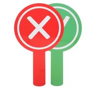 Gogogmee Lot de 2 Palettes de Vote Scolaires Réutilisables Double Face en Plastique Étanche Vert et Rouge, Légères Poignée Ergonomique, pour Vote en Classe et Arbitrage Éducatif