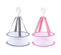 Gogogmee Lot de 2 Paniers Suspendus pour Séchage d'Éponges et Pinceaux de Maquillage Filet Résistant Gris et Rouge Cintres Pratiques pour Accessoires Beauté Rangement et Séchage