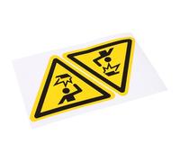 Gogogmee Lot de 2 Panneaux de Prudence Adhésifs « Attention à la Tête » en PVC 100 MM Équilatéral Autocollants D’Avertissement pour Machines et Ateliers Signalisation de Sécurité