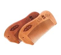 Gogogmee Lot de 2 Peignes en Bois de Pêcher Grosse Taille Antistatique pour Cheveux Longs et Épais Femmes Outil Démêlant Coiffure Salle de Bain Forme Poisson