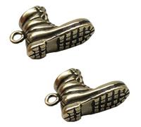 Gogogmee Lot de 2 Pendentifs Mini Porte-clés en Laiton de Bottes à Talons Hauts, Décoratifs Multifonctions Diy, Accessoires Artisanaux pour Paquet et Bijoux, Cuivre Pur, Couleur Bronze