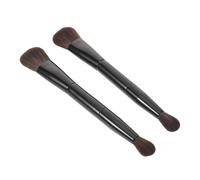 Gogogmee Lot de 2 Pinceaux de Maquillage Double Embout Noir Pinceaux Contouring et Estompeur pour Blush Poudre et Surbrillance Format Compact Voyage Accessoires Maquillage Précis et