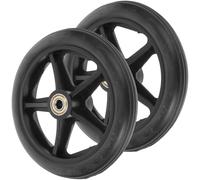 Gogogmee Lot de 2 Roues de Remplacement Noires 6 Pouces pour Fauteuil Roulant Pièces de Fauteuil Roulant Multifonction Bande Antidérapante Adaptées Mobilité Stable Contrôle