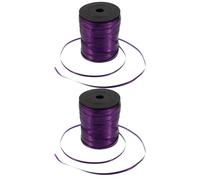 Gogogmee Lot de 2 Rubans Métalliques Pailletés Holographiques Violets 500 Yards pour Décoration de Fête Ruban Brillant pour Ballons et Loisirs Créatifs Anniversaires et Carnaval