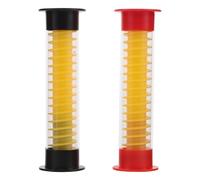 Gogogmee Lot de 2 Sabliers Minuteurs Sonores 5 Secondes Sabliers Décoratifs 13 CM Couvercles Rouge et Noir Tubes Jaunes Accessoire Jeu de Société pour Animation en Groupe et Soirée