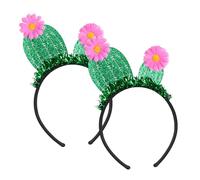 Gogogmee Lot de 2 Serrage-Têtes Cactus Pompons Vert Accessoire Cheveux pour Filles Coiffure de Fête pour Mariage Anniversaire Fête des Mères Présent Nouvel An