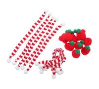 Gogogmee Lot de 20 set de Mini Bonnets Tricotés Rouges à Pompon Vert Mini Écharpes Tricotées Rouge et Blanc 23 CM Accessoires Créatifs pour Décoration Noël Loisirs Manuels Création