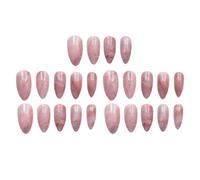 Gogogmee Lot de 24 Faux Ongles Longs à Couverture Intégrale Effet Marbre Rose Forme Pointue Manucure Soi-Même Art des Faux Ongles pour Femmes Décoration Élégante pour Usage Quotidien