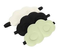 Gogogmee Lot de 3 Masques de Sommeil en Tissu Ice Silk Respirant Double Face Couleurs Pastel Couvre-Yeux Léger et Confortable pour Sieste Blocage Lumière Usage Bureau et Voyage