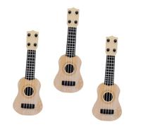 Gogogmee Lot de 3 Mini-Guitares Jouets Éducatifs pour Garçon et Filles, Ukulélés Débutants à 4 Cordes en Plastique Résistant, Instruments de Musique D’éveil Colorés, pour Couleur Aléatoire
