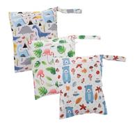 Gogogmee Lot De 3 Paquet à Couches Imperméables pour Bébé, Petite Taille, Fermeture Éclair Simple, Tissu TPU Lavable, Pochette Étanche pour Vêtements Mouillés, pour Voyage Bébé Et Change en Sortie