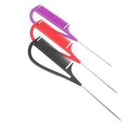 Gogogmee Lot de 3 Peignes à Queue de Rat en Métal pour Coiffure Professionnelle Peignes à Séparer les Mèches pour Salon Couleurs Violet Noir Rouge pour Coloration et Tressage