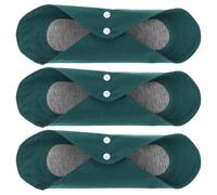 Gogogmee Lot de 3 Serviettes Hygiéniques Réutilisables Ultra-Absorbantes en Coton Respirant Vert Foncé Thermoscellées sans Couture Fines et Lavables Protections Post-Partum pour Flux