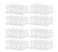 Gogogmee Lot de 36 Porte-affiches de Bureau en Acrylique Transparent 1,4 Mm Supports Compacts 90 X 60 X 28 Mm pour Cartes Porte-étiquettes Polyvalents pour Présentoir de Comptoir