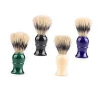 Gogogmee Lot De 4 Blaireaux De Rasage à Manche Plastique Poils Synthétiques Coloris Bleu Vert Noir Blanc, Brosse à Moustache Hommes, Accessoire De Soins Personnels pour Rasage Quotidien Et Voyage