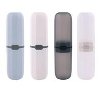 Gogogmee Lot de 4 Étuis de Voyage pour Brosses à Dents et Dentifrice Plastique Solide Compact et Léger Couleurs Assorties pour Déplacements et Voyages