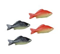 Gogogmee Lot de 4 Jouets Poisson pour Garçon et Filles en PVC Modèle Imitation Poisson Rouge et Noir Réaliste Décoration de Table Éducative Artificiels pour Jeu et Apprentissage Présent