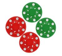 Gogogmee Lot de 4 Palets d'Entraînement Hockey sur Gazon et Roller Hockey Plastique Solide Poids Spécial pour Amélioration des Réflexes Couleurs Rouge et Vert Adaptés pour Entraînement