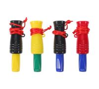 Gogogmee Lot de 4 sifflets bioniques en Forme de Bouche de Canard, sifflets de Secours en Plastique pour l'entraînement à l'appel des Oiseaux et la Survie en Cas d'urgence, équipement