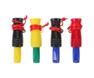 Gogogmee Lot de 4 sifflets bioniques en Forme de Bouche de Canard, sifflets de Secours en Plastique pour l'entraînement à l'appel des Oiseaux et la Survie en Cas d'urgence, équipement