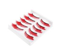 Gogogmee Lot De 5 D'Extensions De Cils Faux Cils Fins Et Fins Rouges