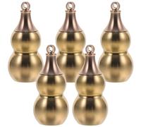 Gogogmee Lot de 5 Pendentifs Porte-Clés Gourde en Cuivre Grandes Breloques Creuses Ouverture Supérieure Accessoires pour Fabrication de Bijoux DIY Ornements Décoratifs Artisanaux