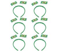 Gogogmee Lot de 6 Bandeaux de Carnaval aux Couleurs du Drapeau Brésilien, Légers et Confortables, Accessoires de Fête et Déguisement pour Jour de Match, Coiffures de Supporters