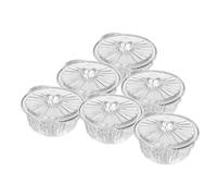Gogogmee Lot de 6 Casseroles Jetables en Aluminium Épais 1150 Ml avec Couvercles Résistantes et Pratiques pour Camping Pique-Niques Cuisson de Soupes et Plats Mijotés en Plein Air