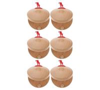 Gogogmee Lot de 6 castagnettes en bois à doigts, instruments de percussion pour débutants, petit instrument de musique en bois naturel, activité ludique et coordination motrice pour enfants et adultes